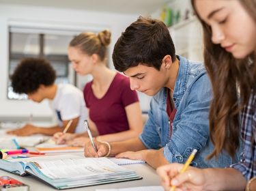  student on computer